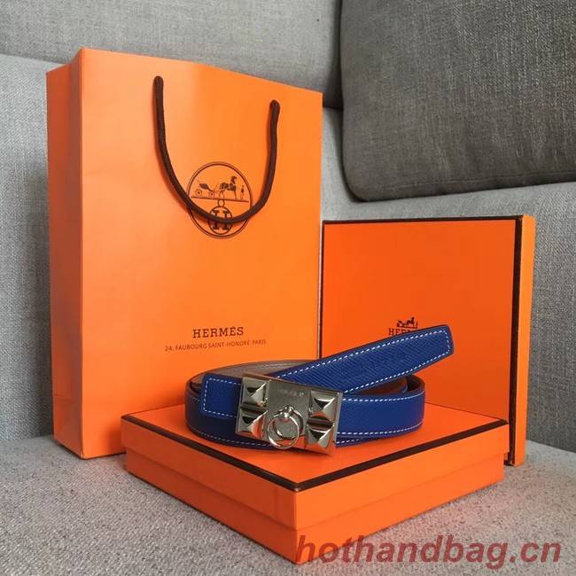 Hermes Collier de Chien belt buckle & Reversible leather strap 24 mm H0521 blue