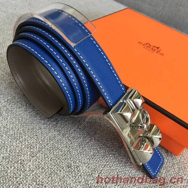 Hermes Collier de Chien belt buckle & Reversible leather strap 24 mm H0521 blue