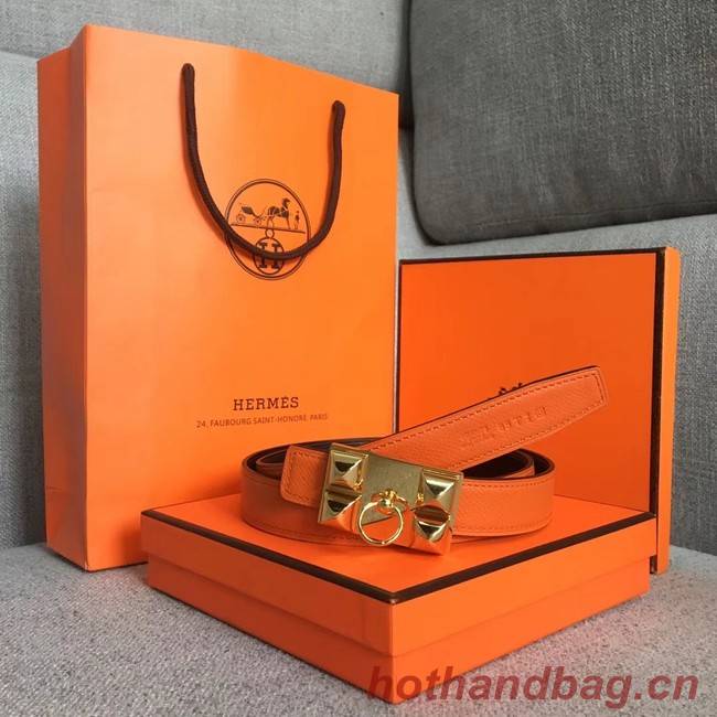 Hermes Collier de Chien belt buckle & Reversible leather strap 24 mm H0521 orange