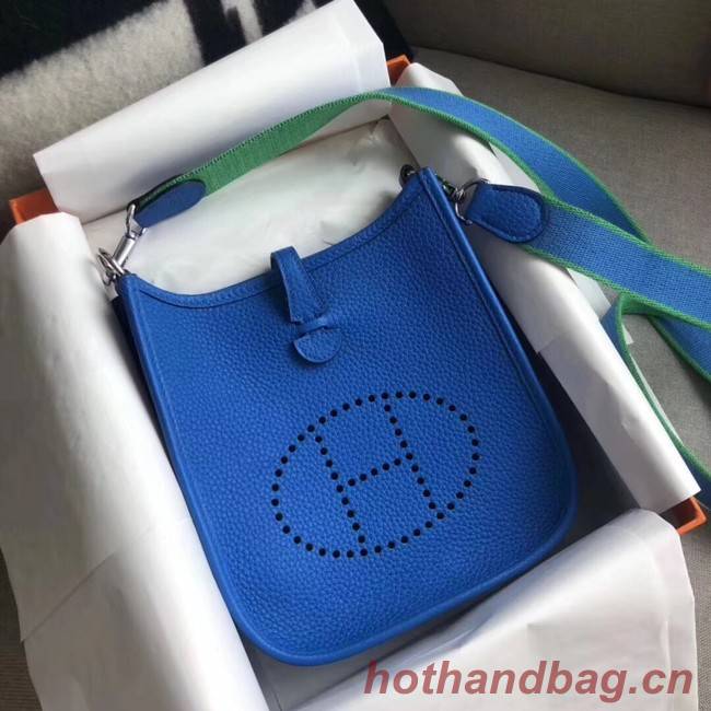 Hermes Evelyne original togo leather mini Shoulder Bag H15698 blue