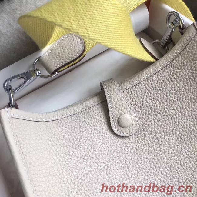 Hermes Evelyne original togo leather mini Shoulder Bag H15698 light gray