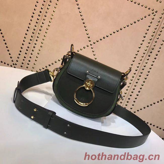 CHLOE Tess Small leather shoulder bag 3E153 Blackish green