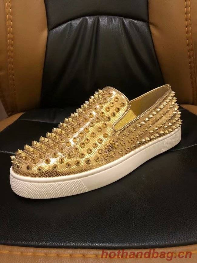 CHRISTIAN LOUBOUTIN Pik Boat glitter leather sneakers CL1027