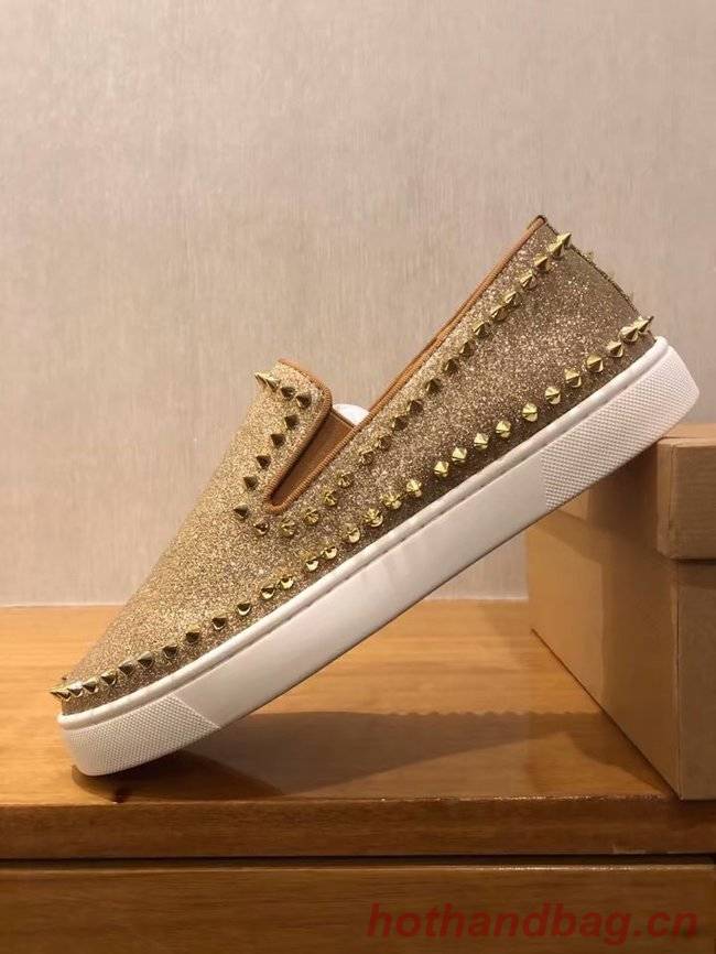 CHRISTIAN LOUBOUTIN Pik Boat glitter leather sneakers CL1029