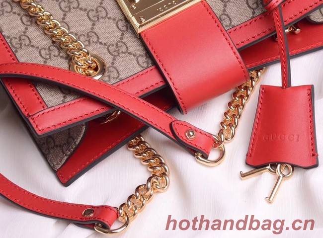 Gucci original Padlock shoulder bag 498156 red