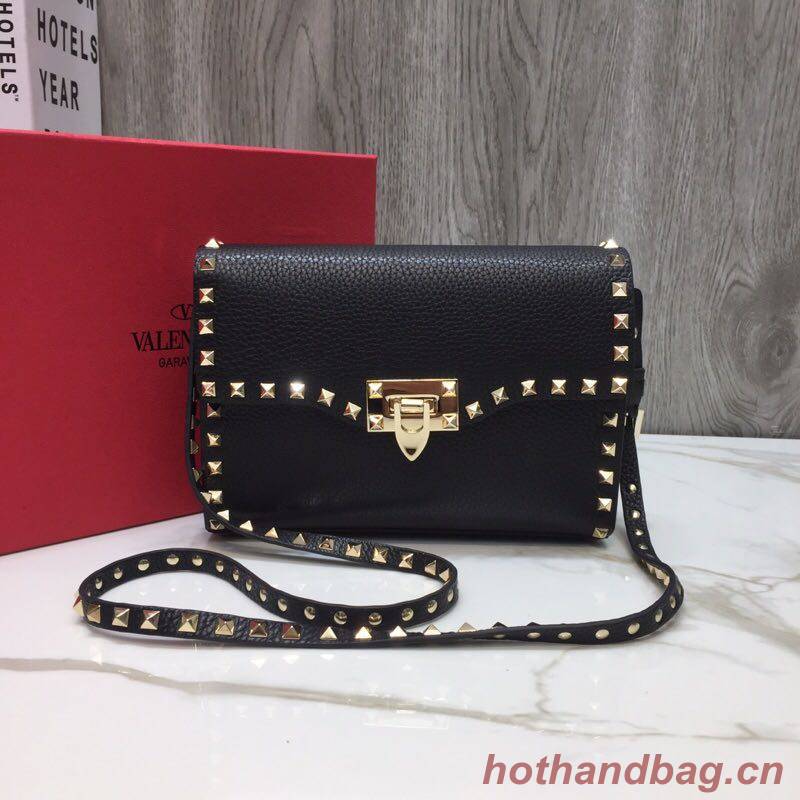 VALENTINO Rockstud leather cross-body bag 76357 black