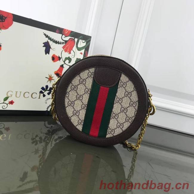 Gucci Ophidia mini GG round shoulder bag 171285 brown