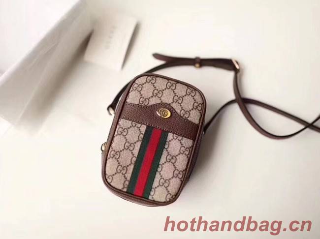 Gucci GG canvas mini shoulder bag 546595 brown