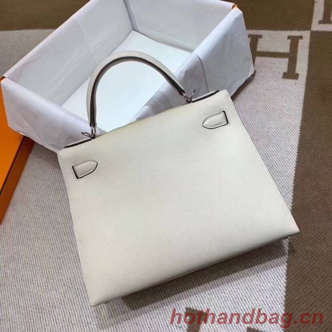 Hermes Kelly 28cm Shoulder Bags Epsom Leather KL28 creamy-white