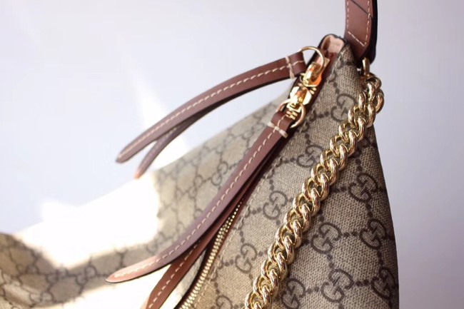 Gucci GG Supreme large hobo 477324 brown