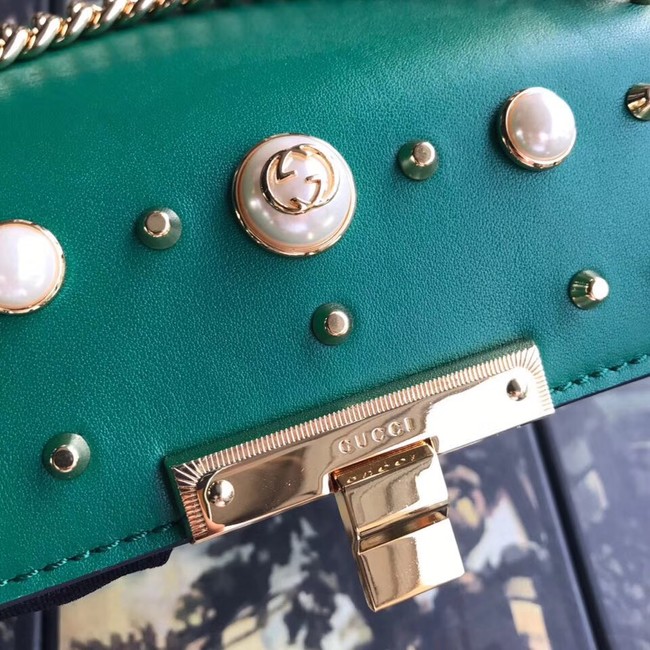 Gucci Padlock small GG Pearl shoulder bag 409487 green