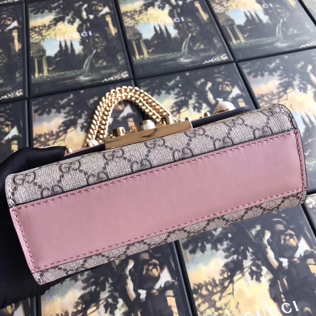 Gucci Padlock small GG Pearl shoulder bag A409487 pink