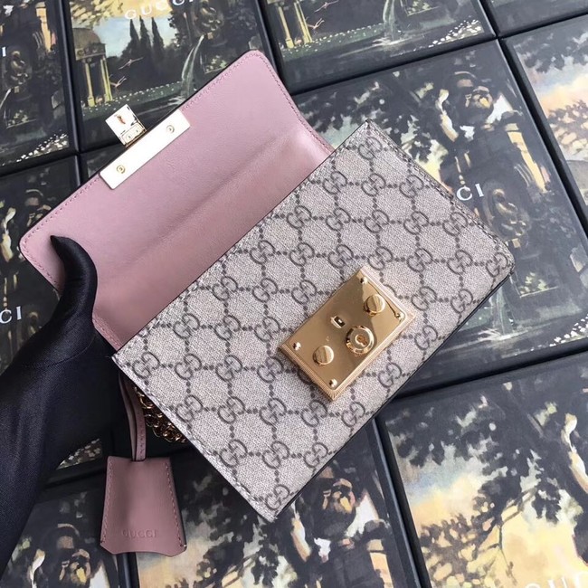 Gucci Padlock small GG Pearl shoulder bag A409487 pink