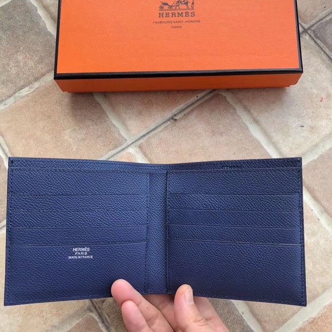 Hermes espom leather Wallet H2296 blue