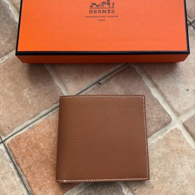 Hermes espom leather Wallet H2296 brown