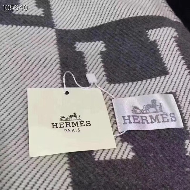 Hermes lambswool & cashmere & Blanket Shawl 71152 grey