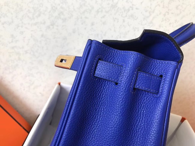 Hermes original Togo leather kelly bag KL320 blue