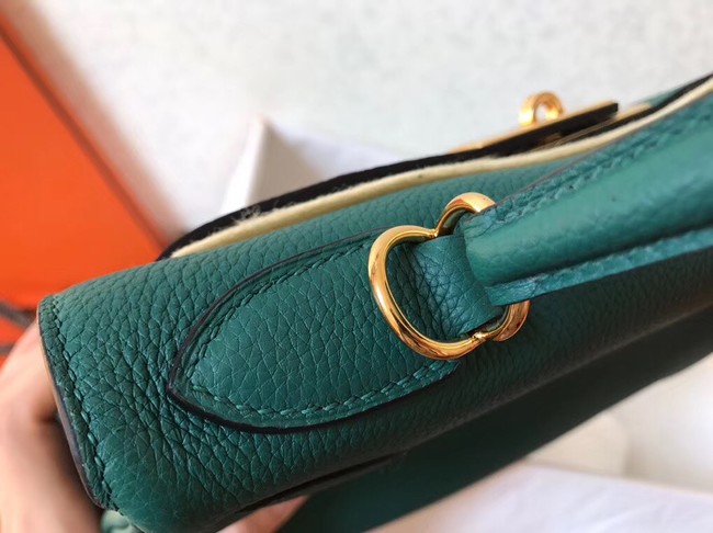 Hermes original Togo leather kelly bag KL320 green