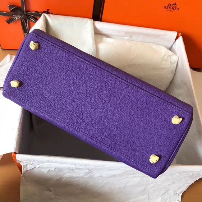 Hermes original Togo leather kelly bag KL320 purple