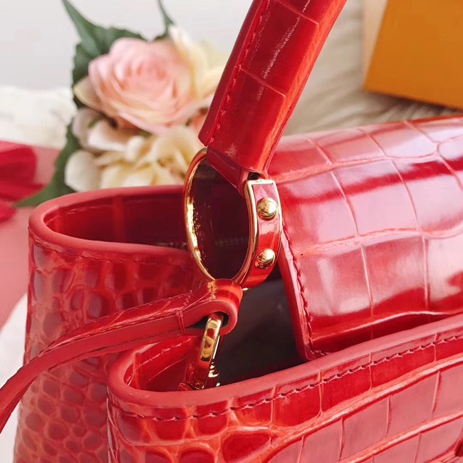 Louis vuitton original crocodile CAPUCINES PM M94587 red