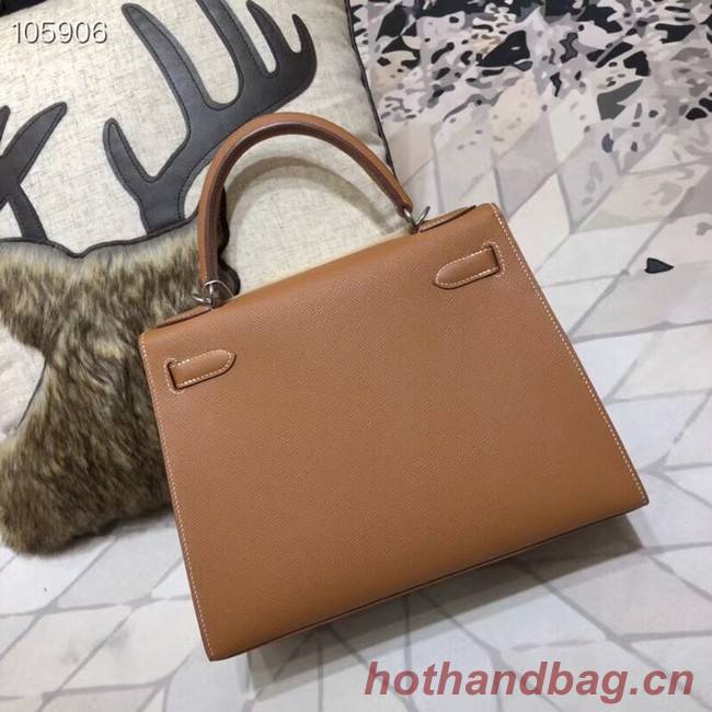 Hermes original Kelly Epsom Leather KL32 brown