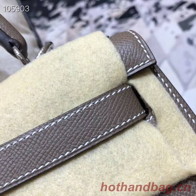 Hermes original Kelly Epsom Leather KL32 dark grey