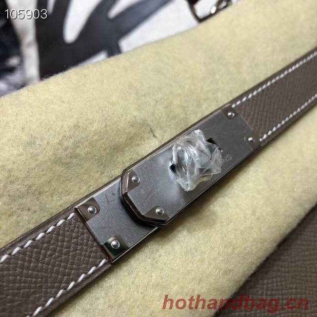 Hermes original Kelly Epsom Leather KL32 dark grey