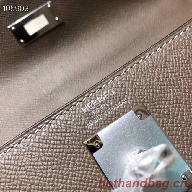 Hermes original Kelly Epsom Leather KL32 dark grey