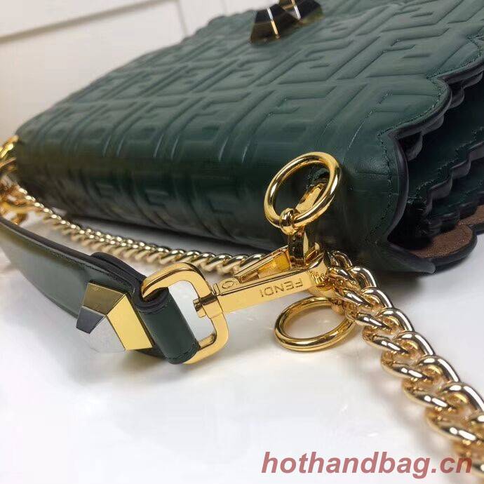 Fendi KAN I F leather bag 8BF053 green