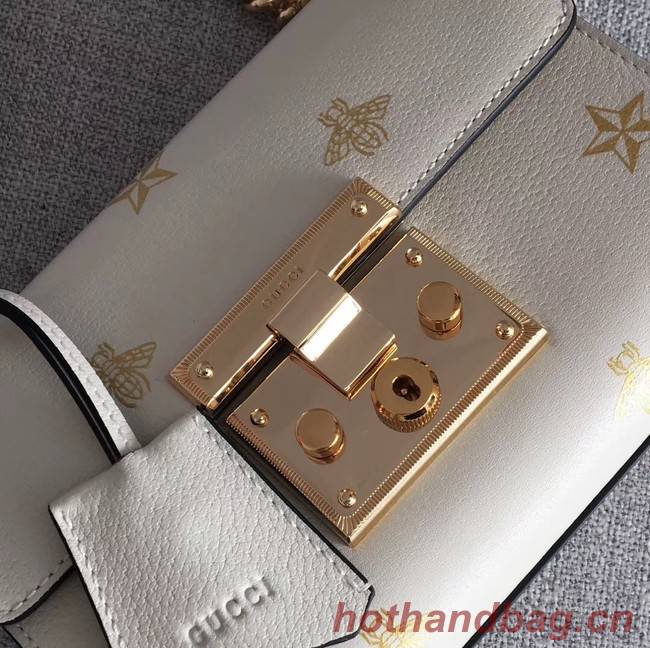 Gucci Padlock Bee Star small shoulder bag 432182 White