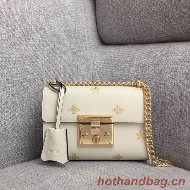 Gucci Padlock Bee Star small shoulder bag 432182 White