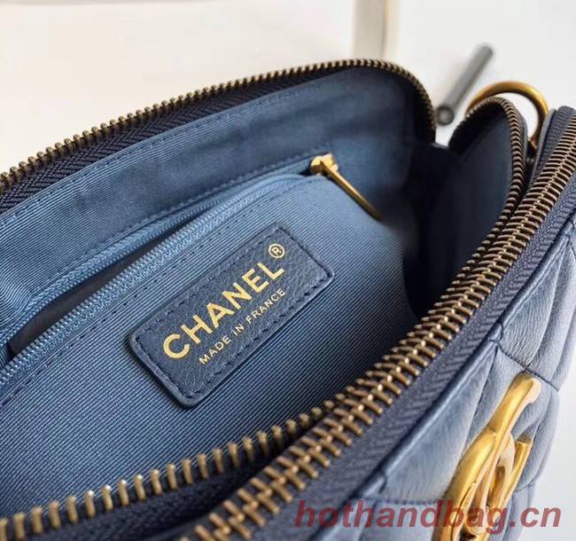 Chanel classic clutch with chain A94105 blue