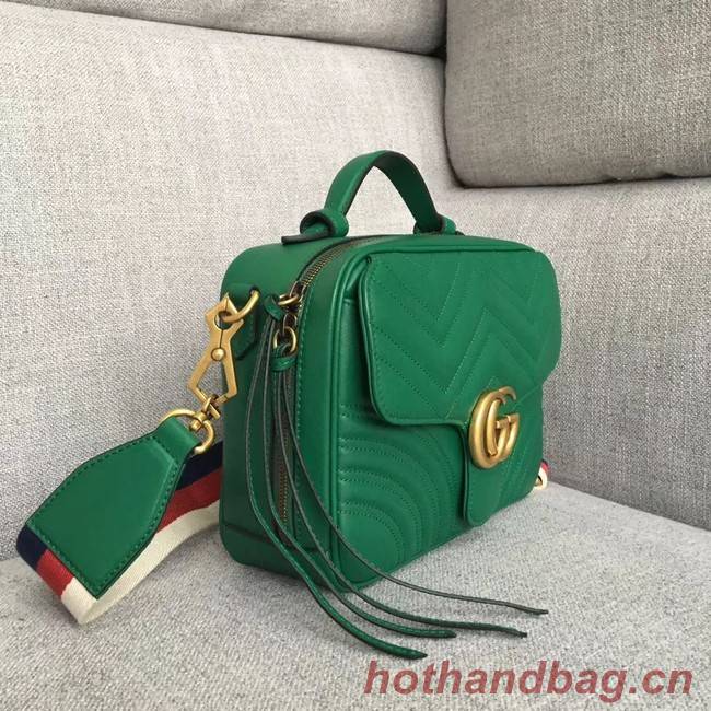 Gucci GG Marmont small shoulder bag 498100 green