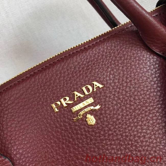 Prada Calf leather bag 1BH111 Burgundy