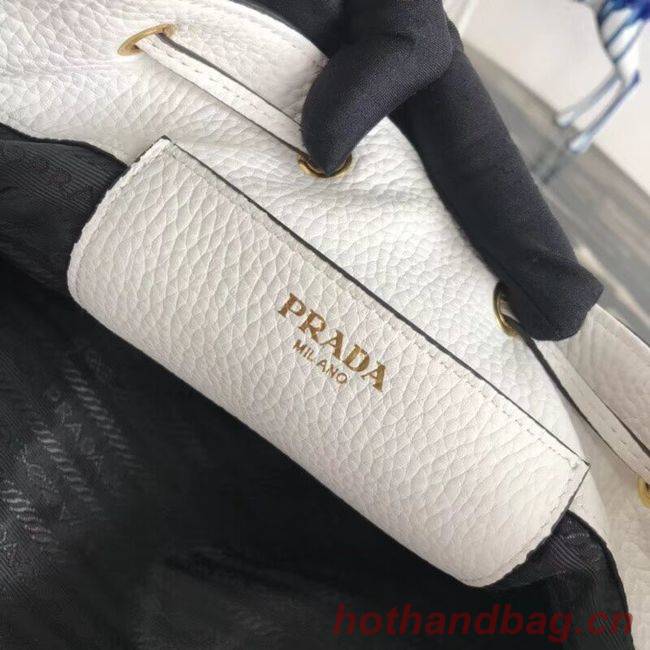 Prada Leather bucket bag 1BE018 white