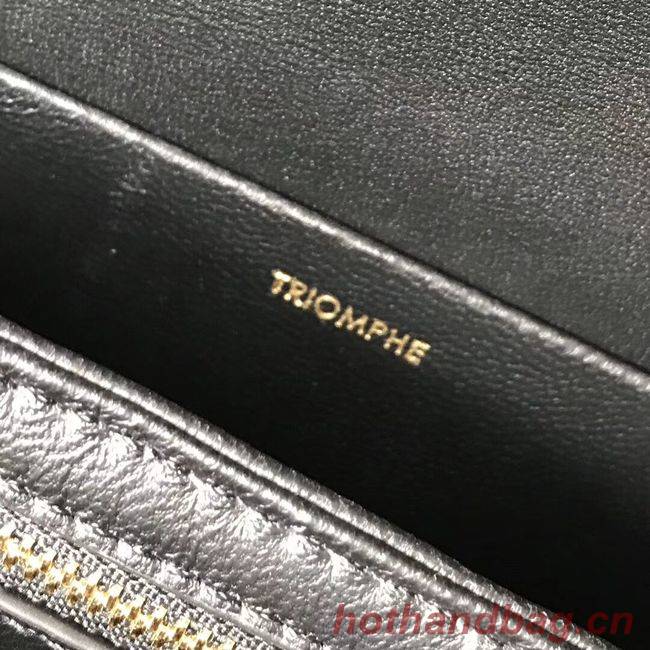 CELINE MEDIUM TRIOMPHE BAG IN SHINY CALFSKIN CL87363 BLACK