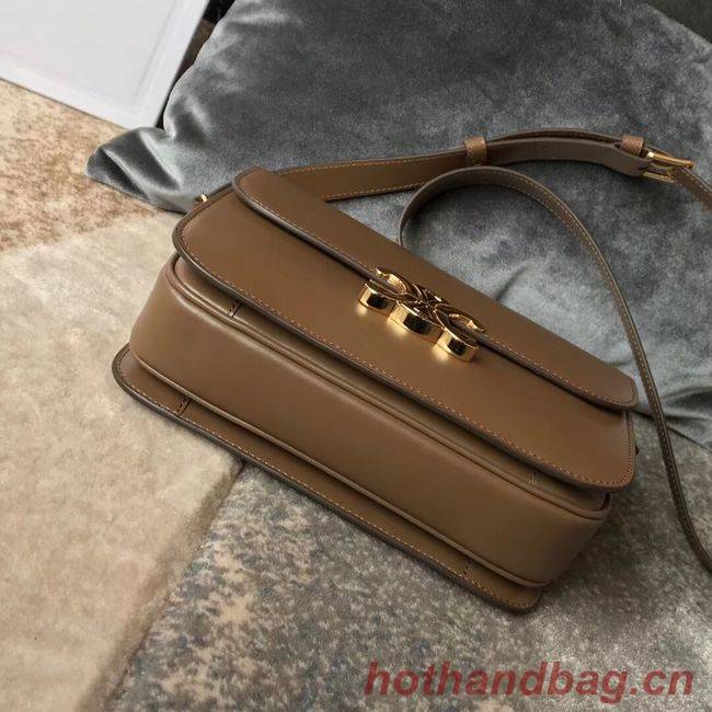 CELINE MEDIUM TRIOMPHE BAG IN SHINY CALFSKIN CL87363 Camel