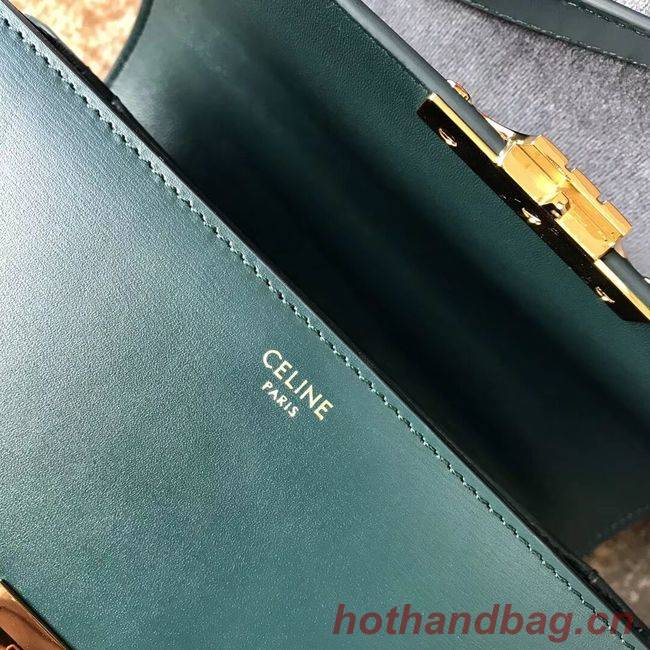 CELINE MEDIUM TRIOMPHE BAG IN SHINY CALFSKIN CL87363 GREEN