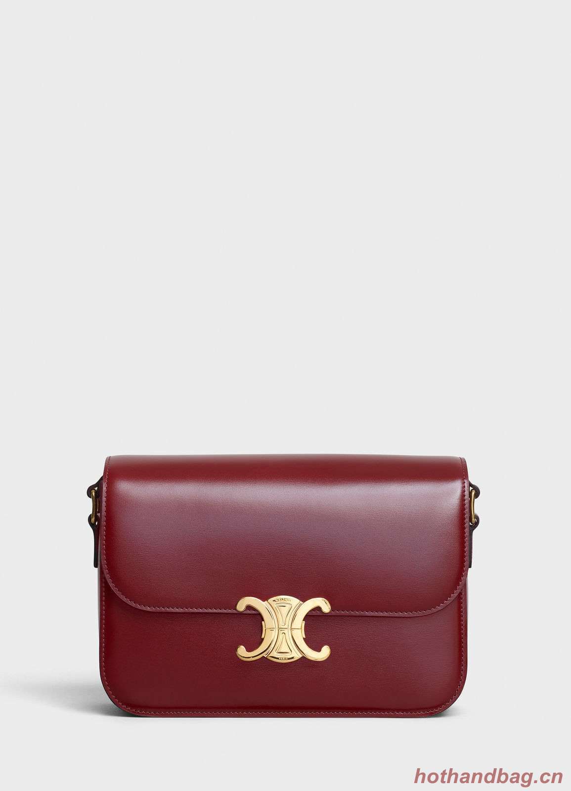 CELINE MEDIUM TRIOMPHE BAG IN SHINY CALFSKIN CL87363 LIGHT BURGUNDY