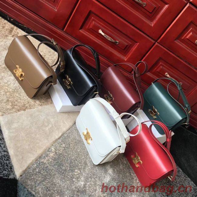 CELINE MEDIUM TRIOMPHE BAG IN SHINY CALFSKIN CL87363 RED