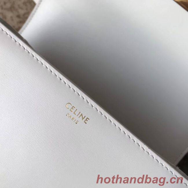 CELINE MEDIUM TRIOMPHE BAG IN SHINY CALFSKIN CL87363 WHITE