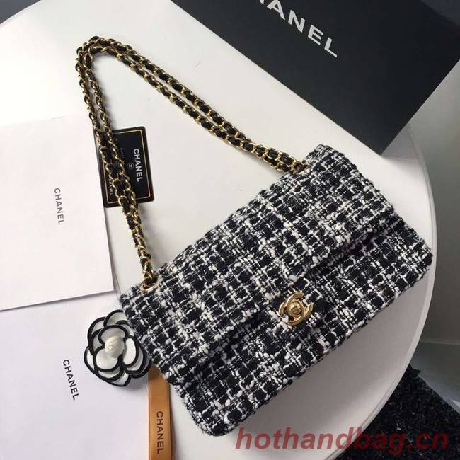 Chanel classic handbag Tweed Braid & Gold-Tone Metal A01112-6