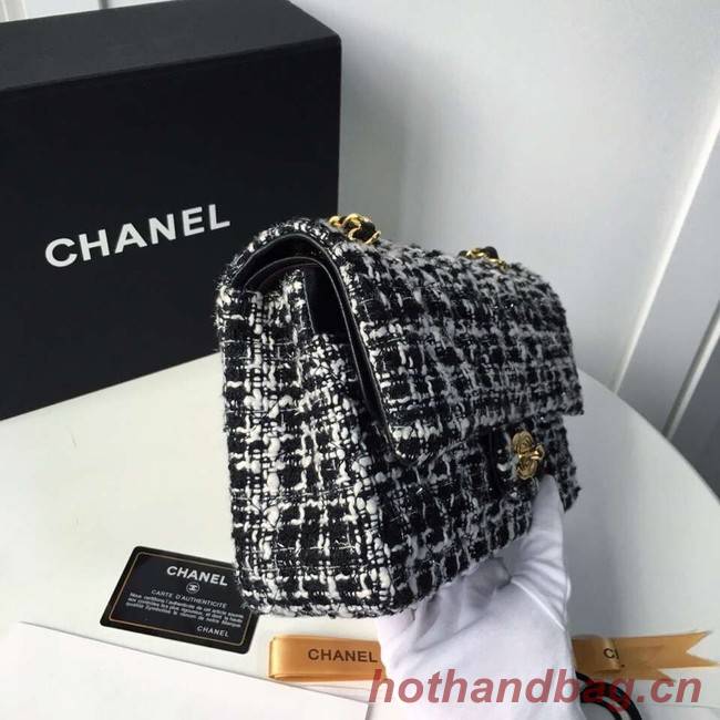 Chanel classic handbag Tweed Braid & Gold-Tone Metal A01112-6