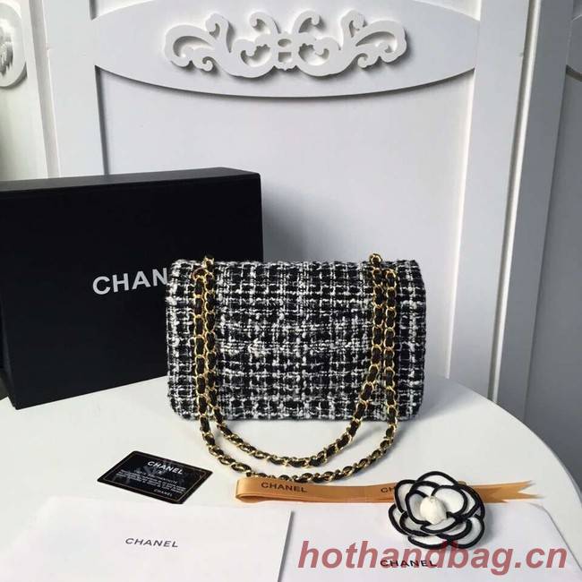 Chanel classic handbag Tweed Braid & Gold-Tone Metal A01112-6