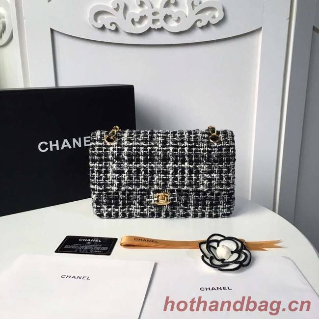 Chanel classic handbag Tweed Braid & Gold-Tone Metal A01112-6