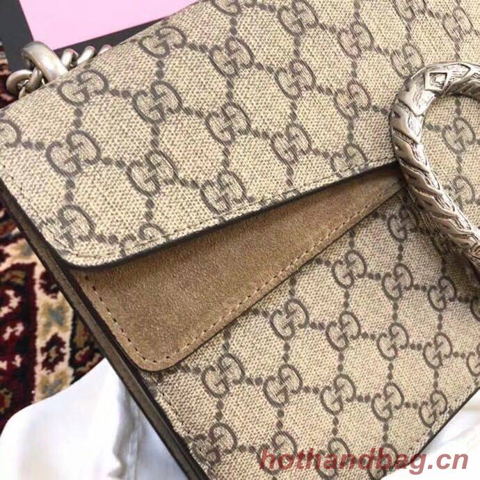 Gucci Medium Dionysus GG Canvas Shoulder Bag 400249 Taupe