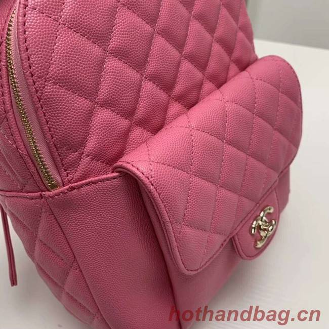 Chanel Grained Calfskin & Gold-Tone Metal backpack AS0004 rose