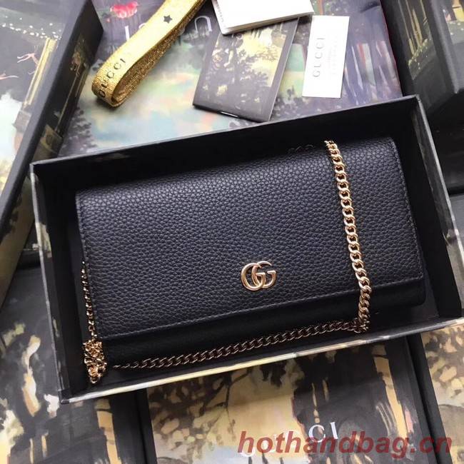 Gucci GG Marmont leather chain wallet 546585 black