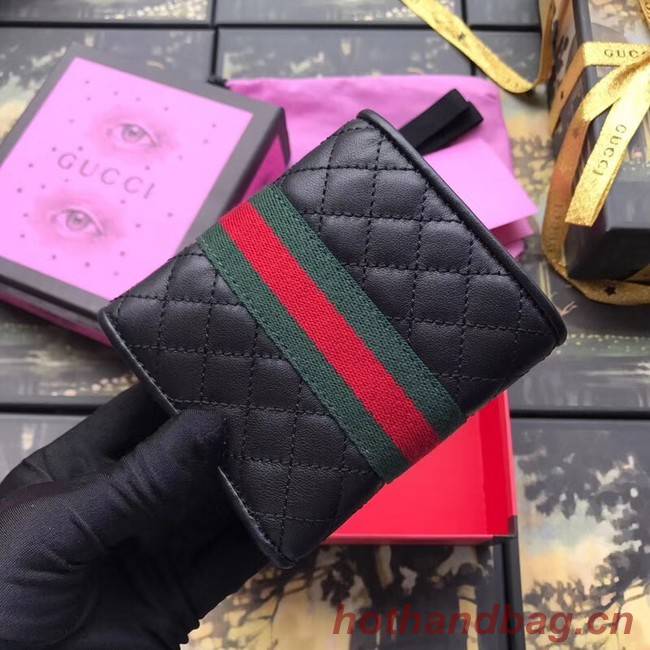 Gucci Leather card case with Double G 536449 black