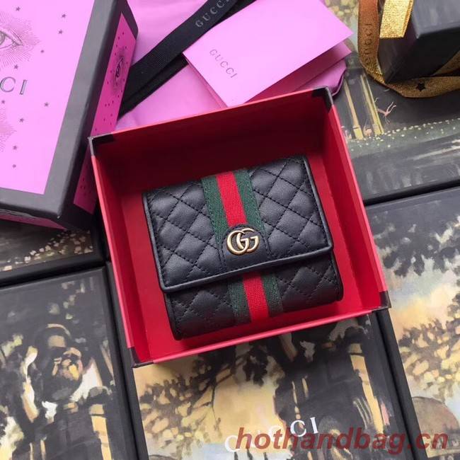 Gucci Leather card case with Double G 536449 black